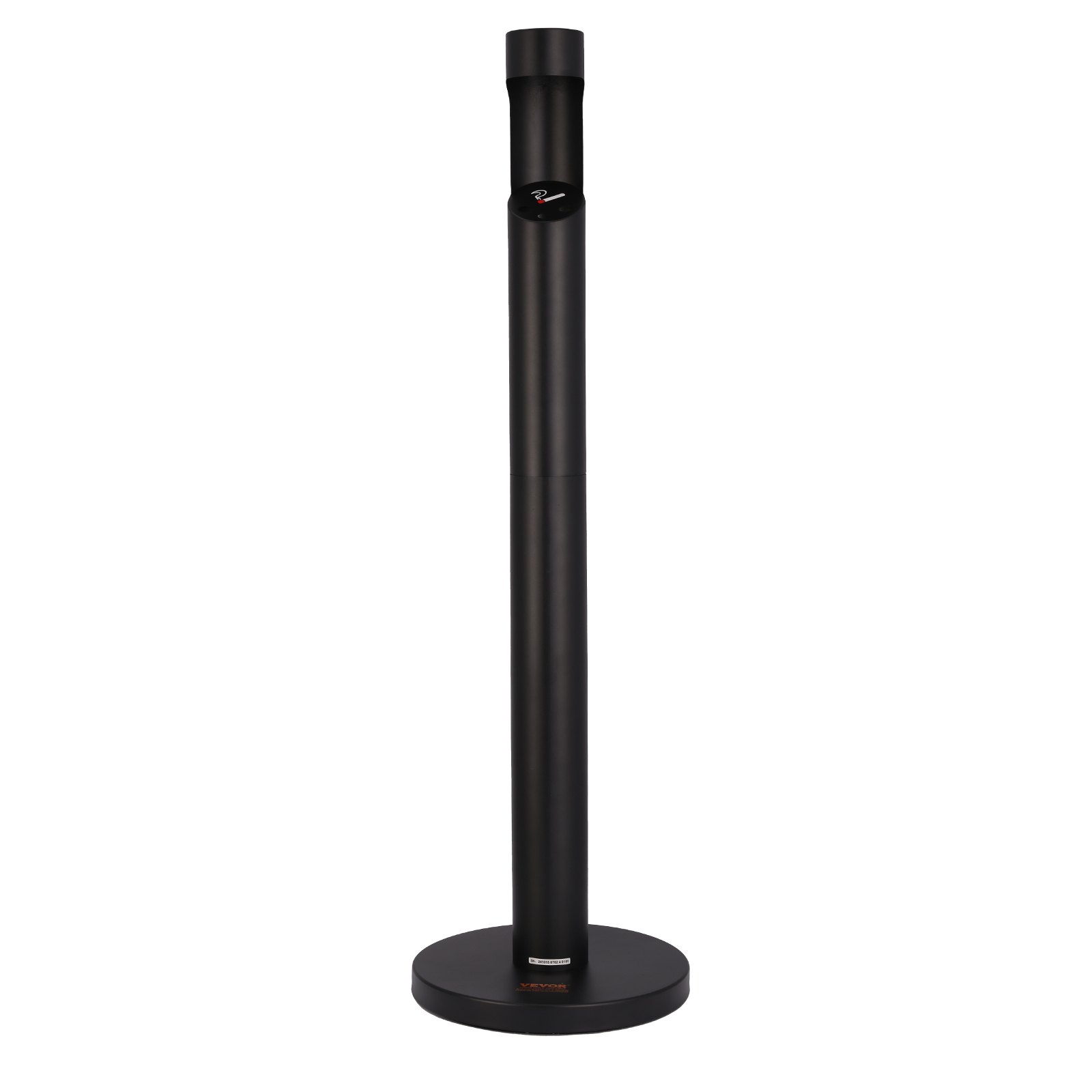 VEVOR Cenicero para Cigarrillos de φ32 x 108 cm, Contenedor para Colillas, Cenicero Cilíndrico Independiente, Cenicero de Placa Galvanizada y Hierro para Exterior, Jardín, Oficina, Restaurante, Negro