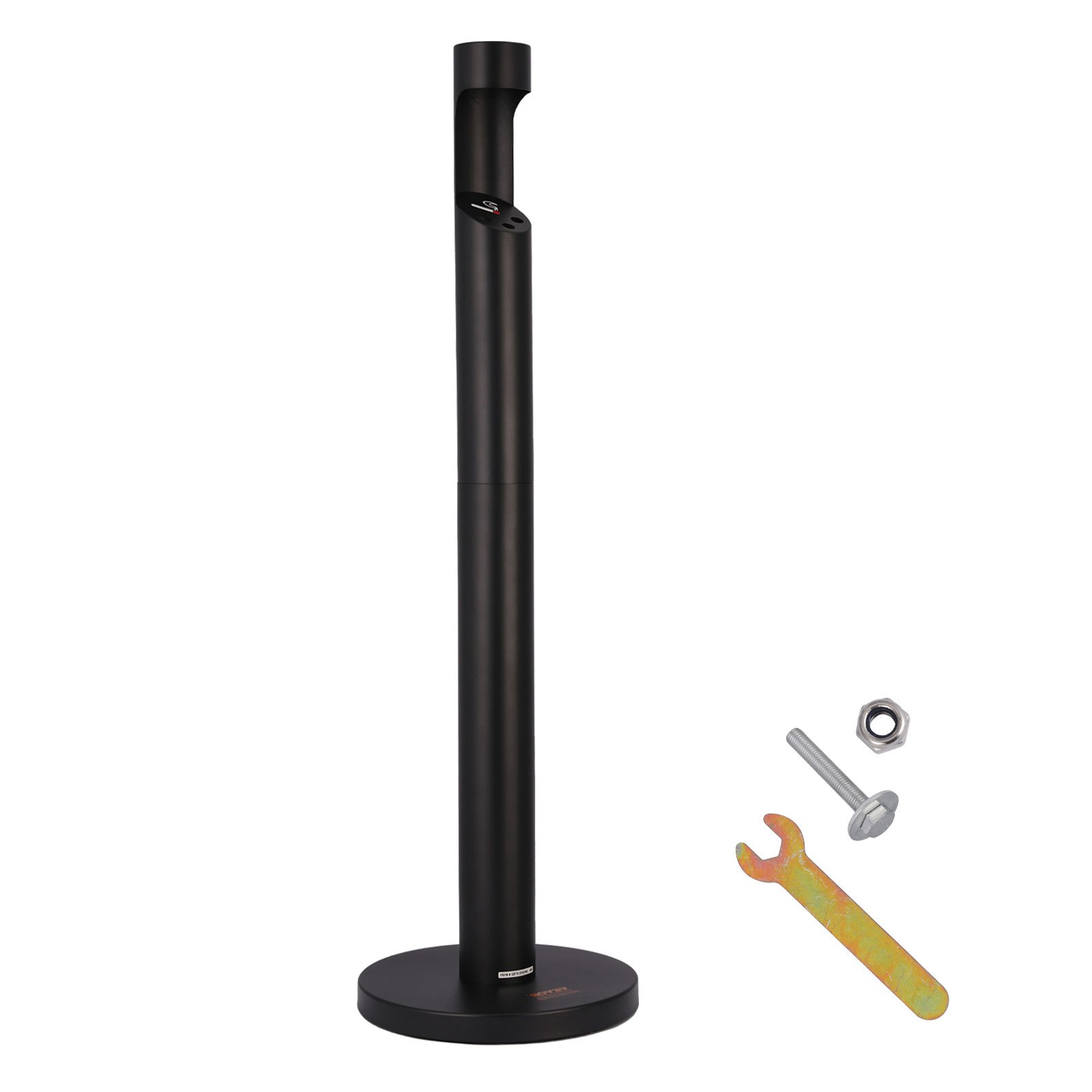 VEVOR Cenicero para Cigarrillos de φ32 x 108 cm, Contenedor para Colillas, Cenicero Cilíndrico Independiente, Cenicero de Placa Galvanizada y Hierro para Exterior, Jardín, Oficina, Restaurante, Negro