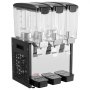 VEVOR Commercial Beverage Dispenser 3 Tanks 10 L / 10.6 QT Per Tank, Stainless Steel Juice Dispenser, Ice Tea Drink Machine with 7℃ to 12℃ Cooling Temperature, for Cold Drink Restaurant Bar Party