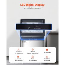 VEVOR Máquina para Hacer Hielo 50 kg/24 h Independiente 50 Cubitos de Hielo