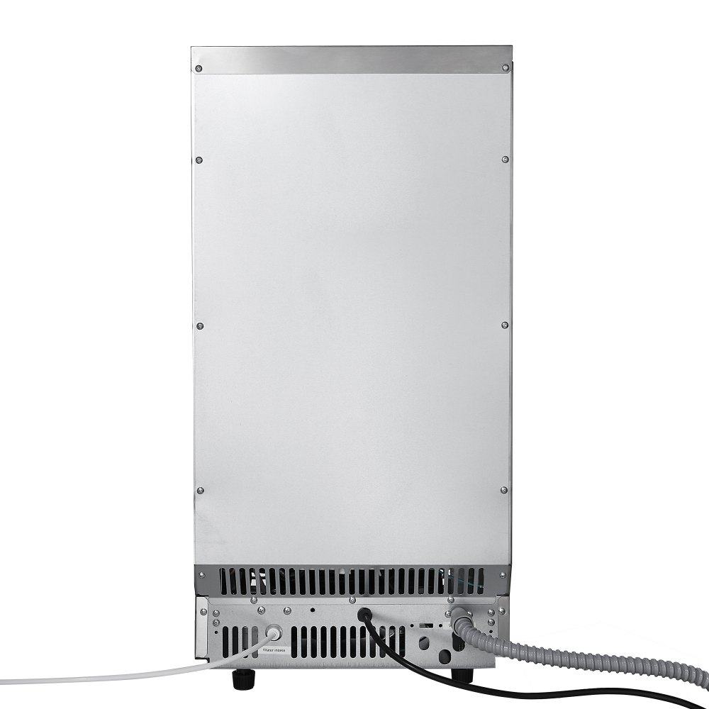 VEVOR Máquina para Fabricar Hielo 45 kg/24 h Almacenamiento de 13 kg, 45 Cubitos por Ciclo, de Acero Inoxidable, Independiente y Bajo Encimera, con Pantalla LED y Autolimpieza, para Bar, Restaurante