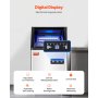 VEVOR Máquina para Fabricar Hielo 45,36 kg/24 h con Capacidad de Almacenamiento de 7,25 kg 36 Cubitos de Hielo en 15 Minutos Pantalla Digital LED Autolimpiante Independiente para Bar, Restaurante