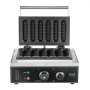 VEVOR 6 PCS Máquina para Hacer Gofres Comerciales, 1500 W, Acero Inoxidable Antiadherente, para Gofres de Maíz, Salchichas, Control de Temperatura y Tiempo, Asa, para Restaurantes, Panaderías, Bares