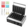 VEVOR 6 PCS Máquina para Hacer Gofres Comerciales, 1500 W, Acero Inoxidable Antiadherente, para Gofres de Maíz, Salchichas, Control de Temperatura y Tiempo, Asa, para Restaurantes, Panaderías, Bares