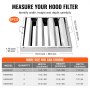 VEVOR Filtro de Campana Extractora Comercial Acero Inoxidable 393 x 493 x 45 mm