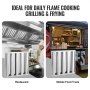 VEVOR filters for commercial extractor hoods, stainless steel extractor hood filters 493 x 493 x 45 mm for restaurants, for grease-resistant extractor hoods for commercial kitchens, 4 grooves, 2 pieces.