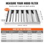 VEVOR Filtro de Campana Extractora Comercial Acero Inoxidable 622 x 493 x 45 mm