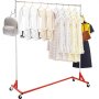 VEVOR Perchero Burro para Ropa en Z 60 x 159 x 160 cm Perchero Resistente con 4 Ruedas, Acero Inoxidable, Capacidad de 80 kg, Perchero Comercial con Base en Forma de Z con 2 Ganchos, Color Rojo 8,5 kg
