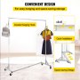 VEVOR Burro Perchero para Ropa en Z 60 x 159 x 160cm Perchero Resistente con 4 Ruedas de Acero Inoxidable Capacidad de 136kg Perchero Comercial con
