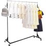 VEVOR Burro Perchero para Ropa en Z 60 x 159 x 160cm Perchero Resistente con 4 Ruedas de Acero Inoxidable Capacidad de 80kg Perchero Comercial con