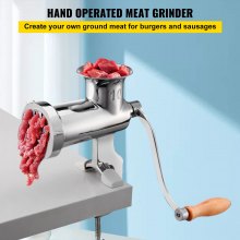 VEVOR Picadora de Carne Manual 8x19x28,5 cm Máquina para Moler Carne Acero Inoxidable Máquina de Picar Carne Doméstico con Tubo de Relleno de Salchicha Abrazadera de Mesa Ajustable para Cerdo Verduras