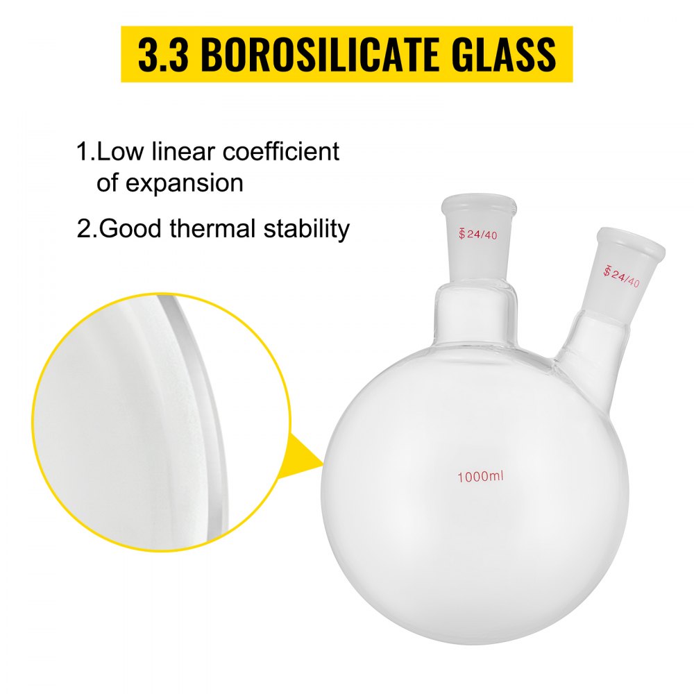 VEVOR VEVOR Kit 32 piezas Laboratorio Cristalería Laboratorio de Química Orgánica Cristalería Kit Lab Cristalería Kit de Vidrio de Laboratorio