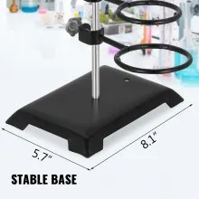 VEVOR Soporte de Laboratorio 206 x 145mm Conjunto de Trípode de 60cm Soporte del Frasco Pinza Condensador Juego para La Investigación de Experimento de