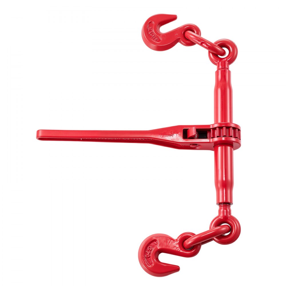 VEVOR Carpetas con Trinquete 10-13 mm Carga de Trabajo Segura de 4,18 T Ganchos G70 y Longitud Ajustable para Cadenas Amarre de Carga para Industria, Transporte, Remolque, 2 Piezas, Rojo
