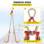 VEVOR Cadena de Brida en V Cadena de Remolque de Brida de Grado de Transporte 80 Resistencia a la Rotura 4,2 T con Ganchos T 10 x 6 cm J 38 x 15 cm Conector de Eslabón de Pera Acortadores de Cadena