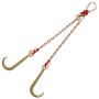 VEVOR Cadena de Brida en V Cadena de Remolque de Brida de Grado de Transporte 80 Resistencia a la Rotura 4,2 T con Ganchos T 10 x 6 cm J 38 x 15 cm Conector de Eslabón de Pera Acortadores de Cadena