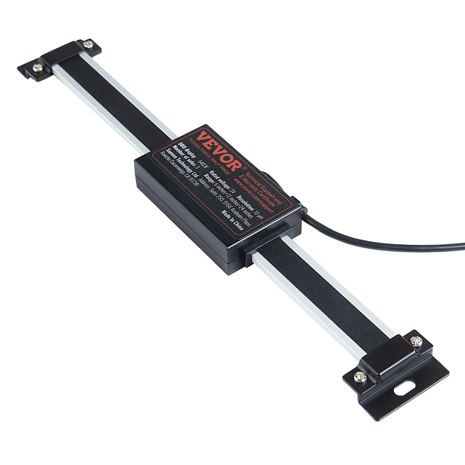 VEVOR digital display, 152.4, 304.8, 609.6 mm, 3-axis linear scale DRO display set with L-shaped supports, Z-shaped supports, thickened plates, knob screw