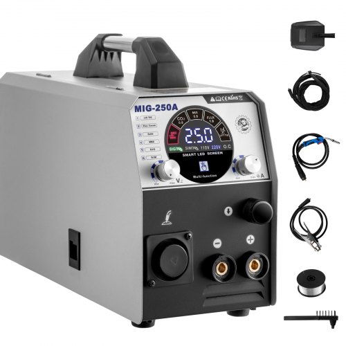 Vevor 6 En 1 Soldador Inversor Mig-250 Máquina De Soldadura Igbt Sig/tig/mma