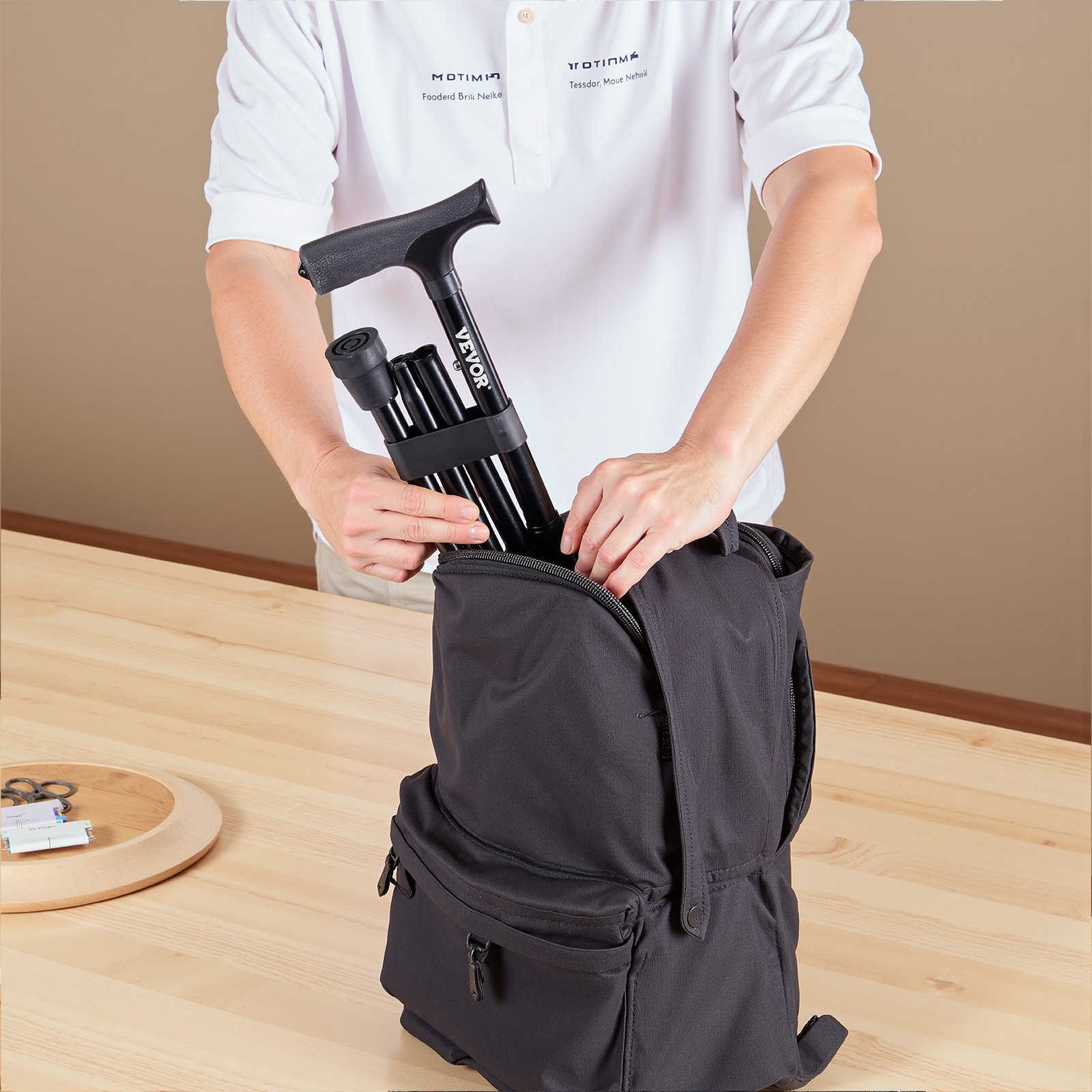 VEVOR Bastón para Caminar, con Altura Ajustable de 5 Niveles y Punta de Goma Antideslizante, de Aluminio Ligera y Portátil para Personas Mayores y Adultos, Carga de 100 kg, 130 x 40 x (805 a 925) mm