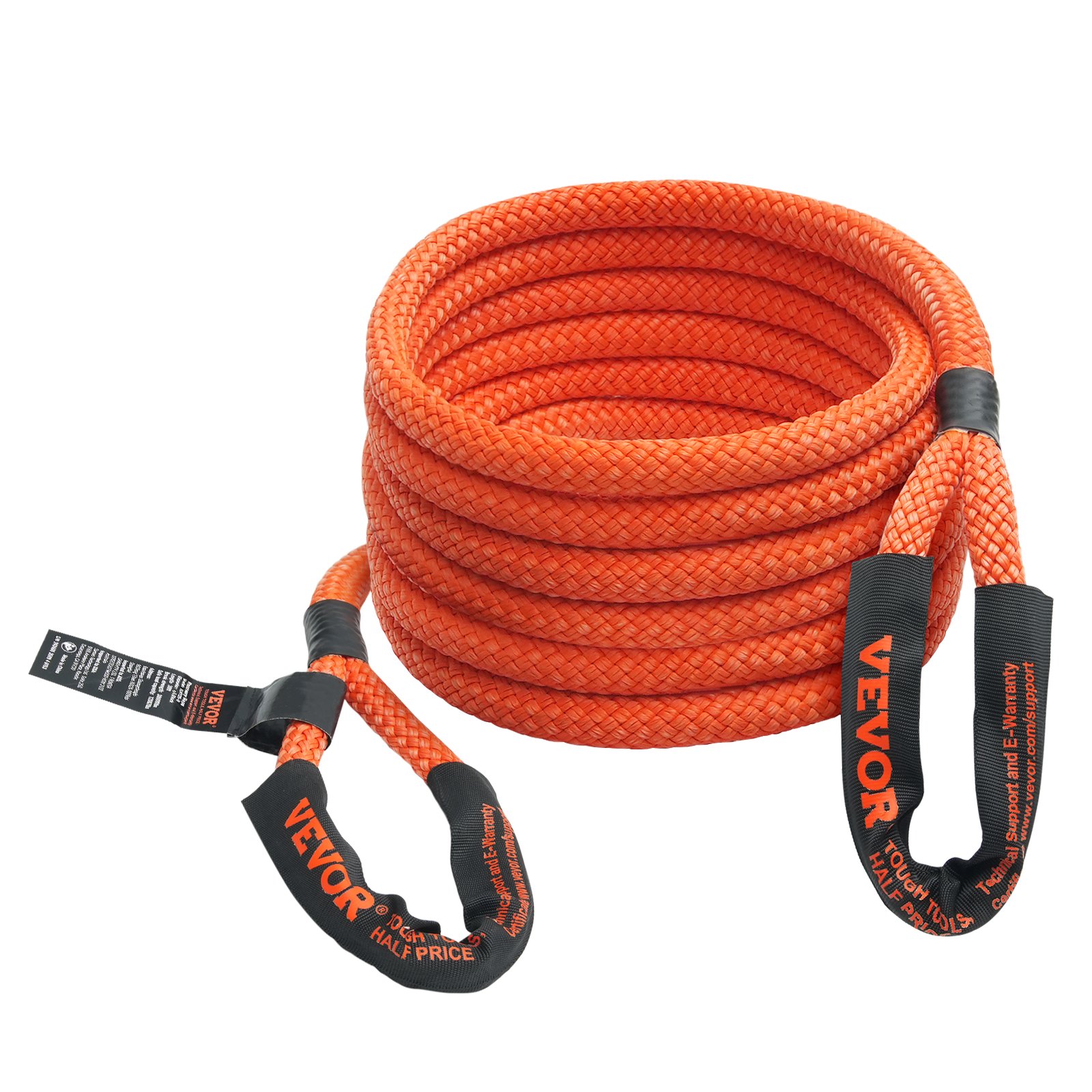 VEVOR Cuerda de Remolque de Nilón de Recuperación Cinética de 22,225 mm x 6,1 m, carga de 13871 kg, Correa de Arranque Resistente de Energía de Elasticidad Extrema  para Jeep, Camión, SUV, Tractor