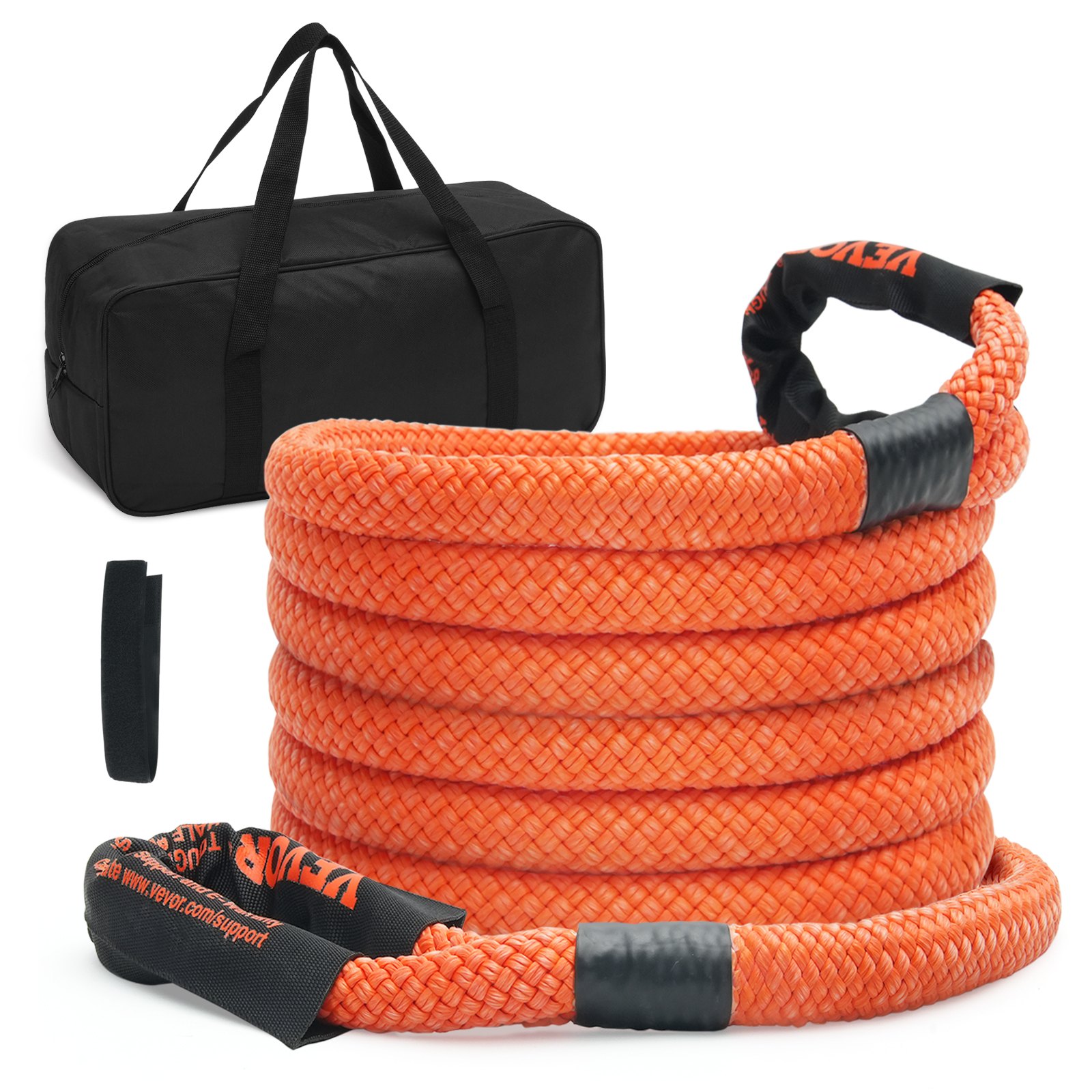 VEVOR Cuerda de Remolque de Nilón de Recuperación Cinética de 22,225 mm x 6,1 m, carga de 13871 kg, Correa de Arranque Resistente de Energía de Elasticidad Extrema  para Jeep, Camión, SUV, Tractor