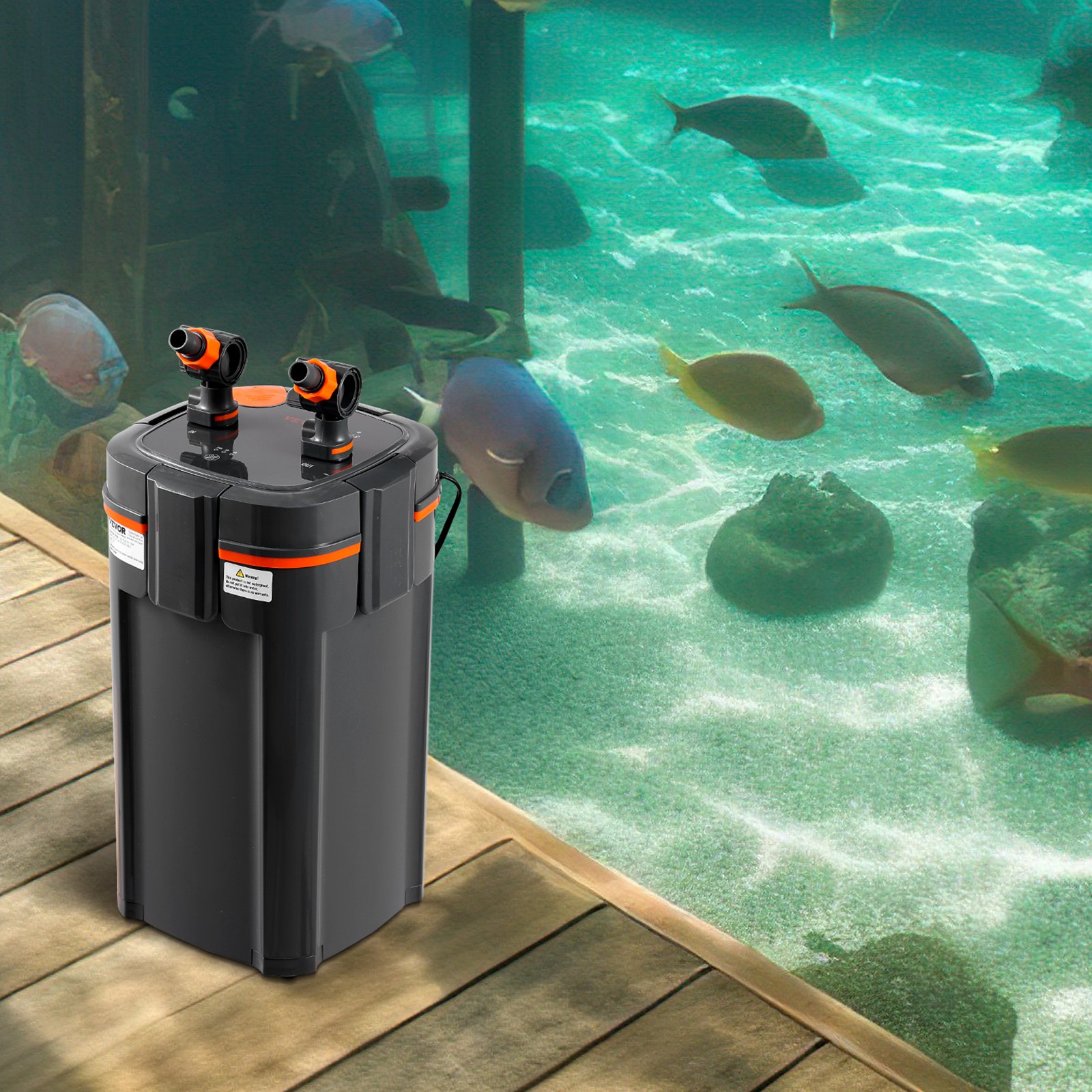 VEVOR Filtro de Acuario 1000L/H, Filtro de 3 Etapas 284L, Filtro Interno Ultra Silencioso con Protección UV, Potente Filtro Sumergible con Múltiples Funciones para Acuarios, 11W