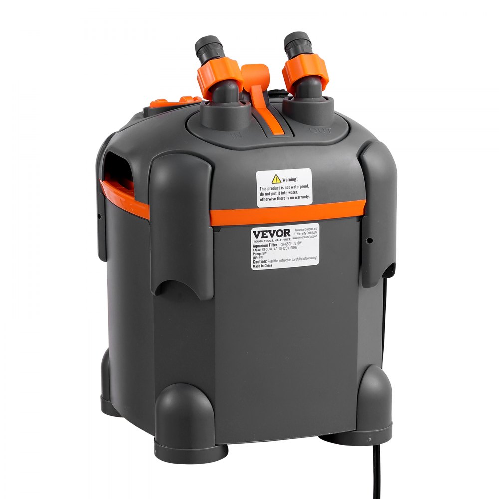 VEVOR Filtro de Acuario 650L/H, Filtro de Cartucho 113.6L, Filtro Interno de Acuario Ultra Silencioso con Protección UV, Potente Filtro Sumergible con Múltiples Funciones para Acuarios, 8W
