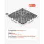 VEVOR Baldosas para Garaje Entrelazadas, 310 x 310 mm, Paquete de 55 Unidades, Azulejos de Drenaje de Polipropileno Autoventilados, Suelo Modular Antideslizante, para Baño Cocina Zonas Húmedas, Gris