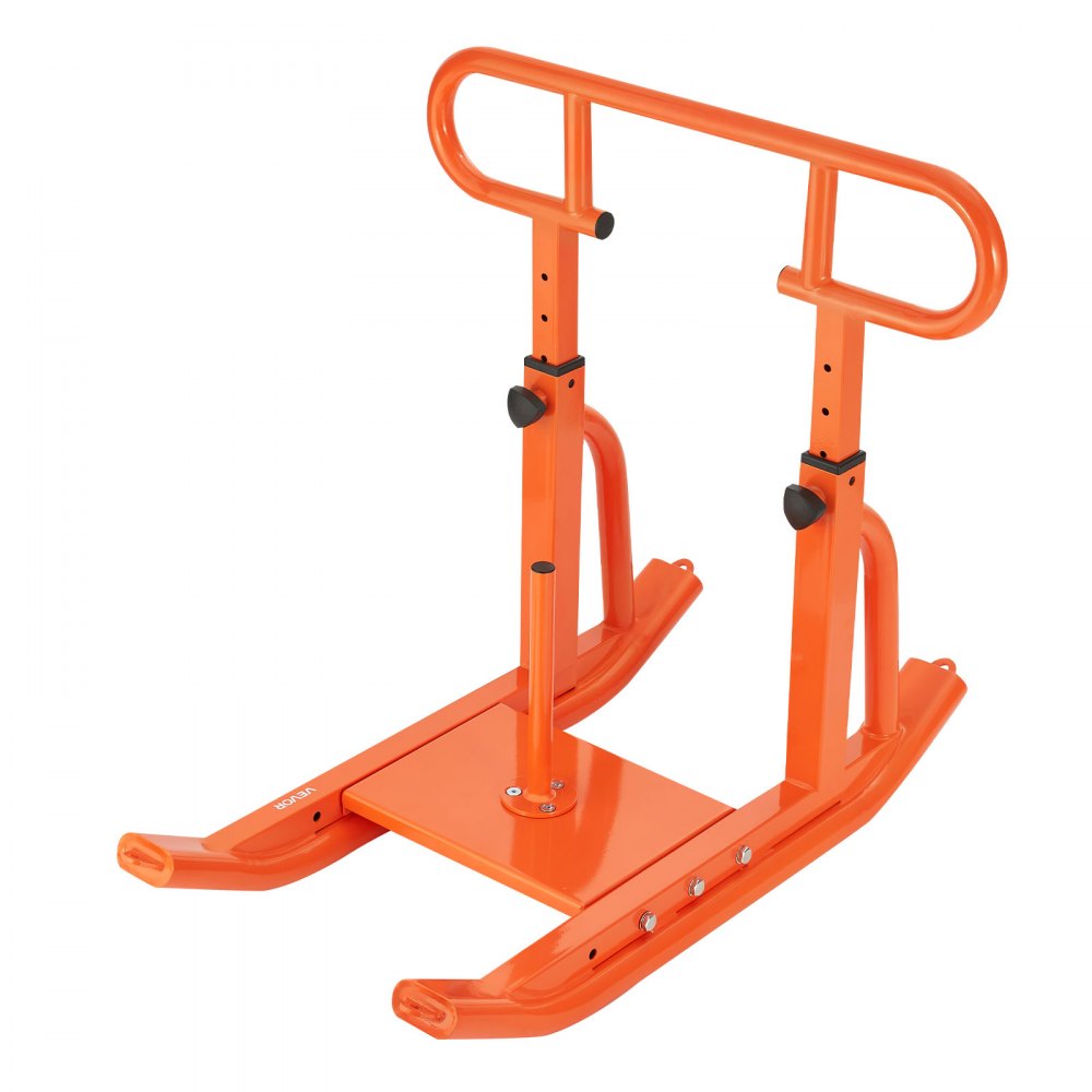 VEVOR Trineo de Entrenamiento Físico para Mejorar la Velocidad en Ejercicios Atléticos, con Mango Envolvente Ajustable de Altura Ajustable, Compatible con Discos de Pesas de 25/51 mm, Naranja