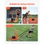 VEVOR Trineo de Entrenamiento Físico para Mejorar la Velocidad en Ejercicios Atléticos, con Mango Envolvente Ajustable de Altura Ajustable, Compatible con Discos de Pesas de 25/51 mm, Naranja
