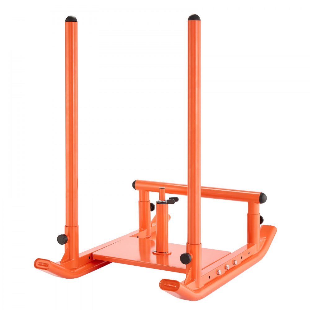 VEVOR Trineo de Potencia para Entrenamiento de Fuerza, para Mejorar la Velocidad en Ejercicios Atléticos, con Mango en T, Compatible con Discos de 25/51 mm, Color Naranja, 1030 x 660 x 1040 mm