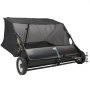 VEVOR Barredora de Césped con Remolque de 108 cm Colector de Hojas y Pasto de Gran Capacidad de Pies con Altura de Barrido Ajustable, Diseño de Cuerda de Descarga para Agarrar Escombros y Pasto