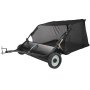 VEVOR Barredora de Césped con Remolque de 108 cm Colector de Hojas y Pasto de Gran Capacidad de Pies con Altura de Barrido Ajustable, Diseño de Cuerda de Descarga para Agarrar Escombros y Pasto