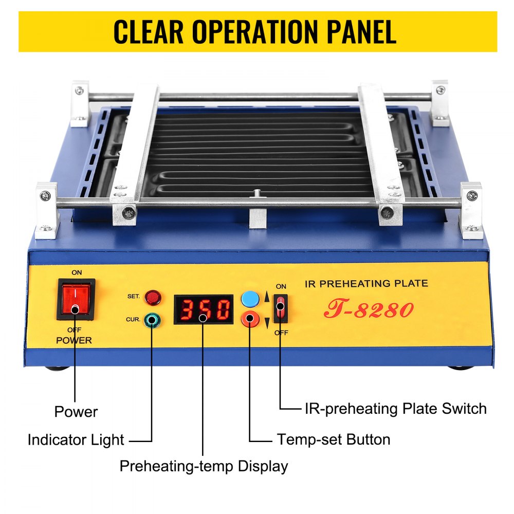 T-8280 Estación De Precalentamiento Calentador De Infrarrojos 1600 W Soldadura