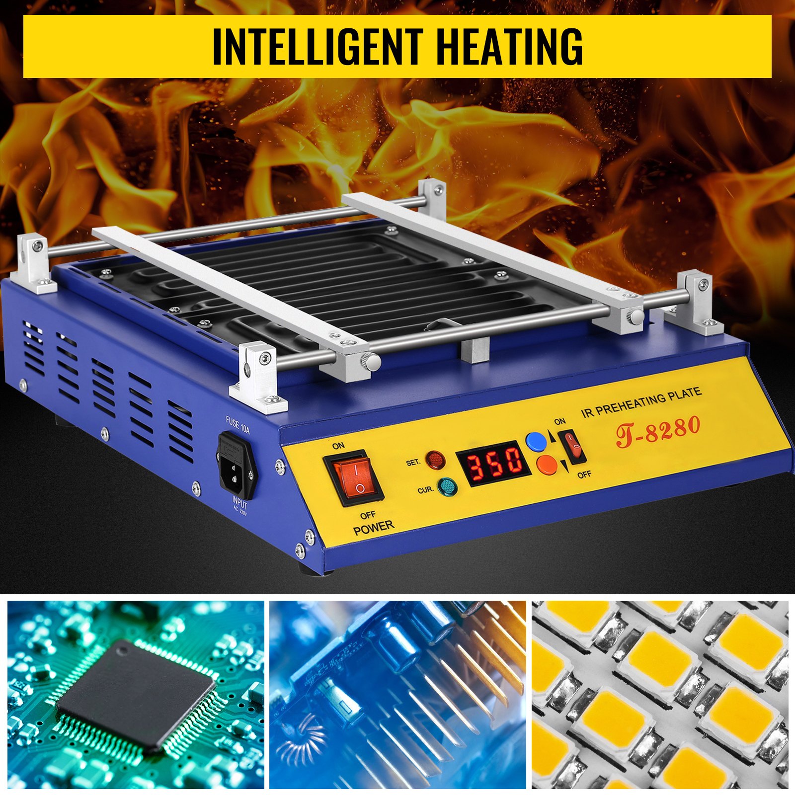 T-8280 Estación De Precalentamiento Calentador De Infrarrojos 1600 W Soldadura