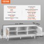 VEVOR Soporte Blanco de TV de Ratán, Mueble de TV bohemio, Soporte de TV de Estilo Moderno de 1200 × 400 × 490 mm, Consola de TV de Ratán con Estantes Ajustables para Sala de Estar, Sala Multimedia