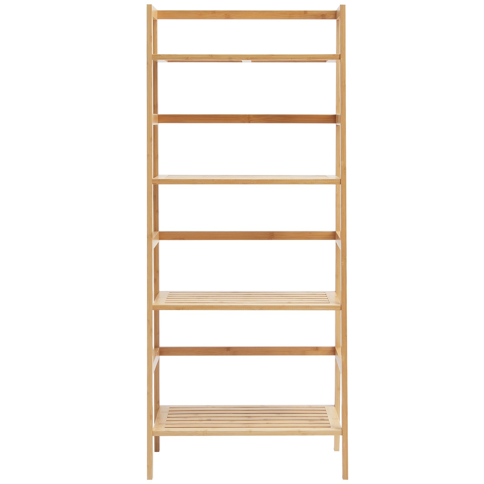 VEVOR Estantería de Escalera de Bambú de 4 Niveles de 530 x 320 x 1250 mm, Estantería Trapezoidal Abierta, Soporte Independiente para Plantas y Flores para Baño, Dormitorio, Oficina, Color Madera