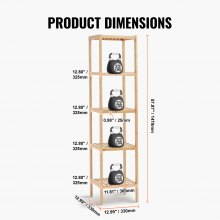 VEVOR Estantería de Baño de 5 Niveles de 330 x 330 x 1470 mm para Dormitorio