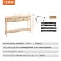 Mesa consola de ratán VEVOR con 3 cajones de almacenamiento, mesa de entrada de ratán con puerta corrediza de ratán natural, mesa de sofá consola para sala de estar, estudio, entrada o pared de TV, natural