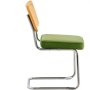 VEVOR Sillas Verdes de Ratán 4 piezas Sillas Tapizadas de Terciopelo con Respaldo de Ratán Sillas de Cocina de Comedor Retro para Sala de Estar, Jardín, Patio, Dormitorio, Sala de Lectura, Oficina