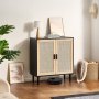 VEVOR Rattan Cabinet, Rattan Chest of Drawers, 1 pc. Storage Cabinet with 2 Magnetic Doors, Sideboard Buffet Cabinet with Adjustable Shelves, Ideal for Hallway, Entrance Area, Living Room or Kitchen