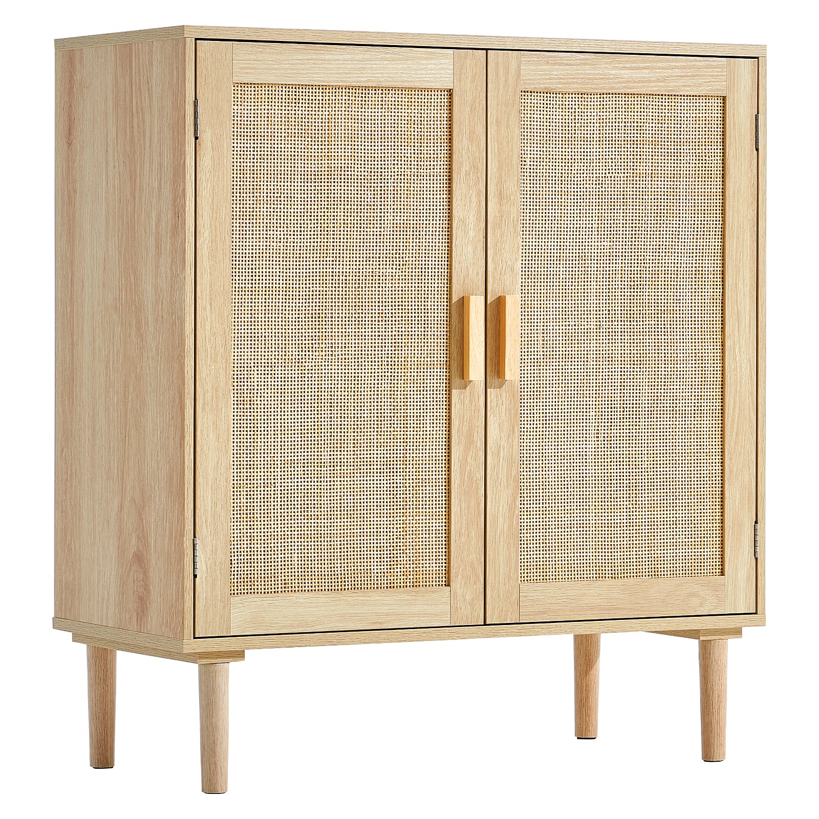 VEVOR Aparador de Ratán de 800 x 375 x 880 mm con 2 Puertas Magnéticas y Estantes Ajustables, Armario de Ratán Aparador Tipo Buffet para Pasillo, Entrada, Sala de Estar o Cocina, Color Madera