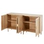 VEVOR 2 Juegos de Aparadores de Ratán de 800 x 375 x 880 mm con 4 Puertas Magnéticas y Estantes Ajustables, Armario de Ratán Aparador Buffet para Pasillo, Entrada, Sala de Estar o Cocina, Color Madera