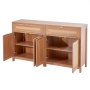 VEVOR 2 Juegos de Aparadores de Ratán de 750 x 360 x 860 mm con 4 Puertas Magnéticas, 2 Cajones y Estantes Ajustables, Armario de Ratán para Pasillo, Entrada, Sala de Estar o Cocina, Color Madera