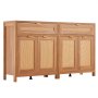 VEVOR 2 Juegos de Aparadores de Ratán de 750 x 360 x 860 mm con 4 Puertas Magnéticas, 2 Cajones y Estantes Ajustables, Armario de Ratán para Pasillo, Entrada, Sala de Estar o Cocina, Color Madera