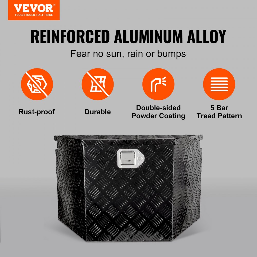 VEVOR Trailer Tongue Box, Trailer Box, Tool Box, 990 x 419 x 305 mm, Aluminum Alloy Trailer Box Storage with Lock & Keys, Trailer Tongue Tool Box for Motorhome etc.
