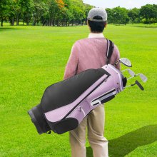 VEVOR Bolsa para Carrito de Golf 450 x 300 x 920 mm 5 Bolsillos Morado y Negro