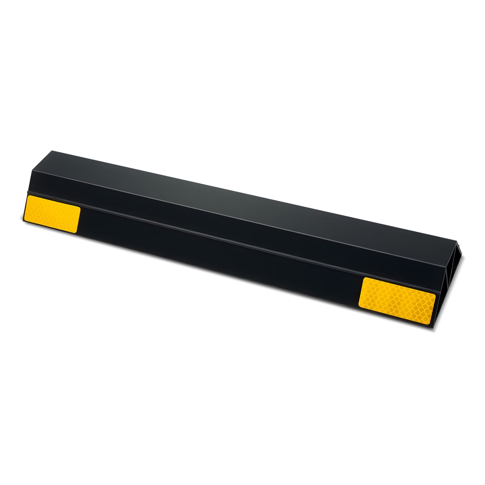 VEVOR Topes de Estacionamiento, 2 uds, Ayuda para Aparcar en Garajes, Limitador de Plaza de Aparcamiento con Bandas Reflectantes, PP, para Coches, Furgonetas y Camiones, 406 x 95 x 45 mm, Negro