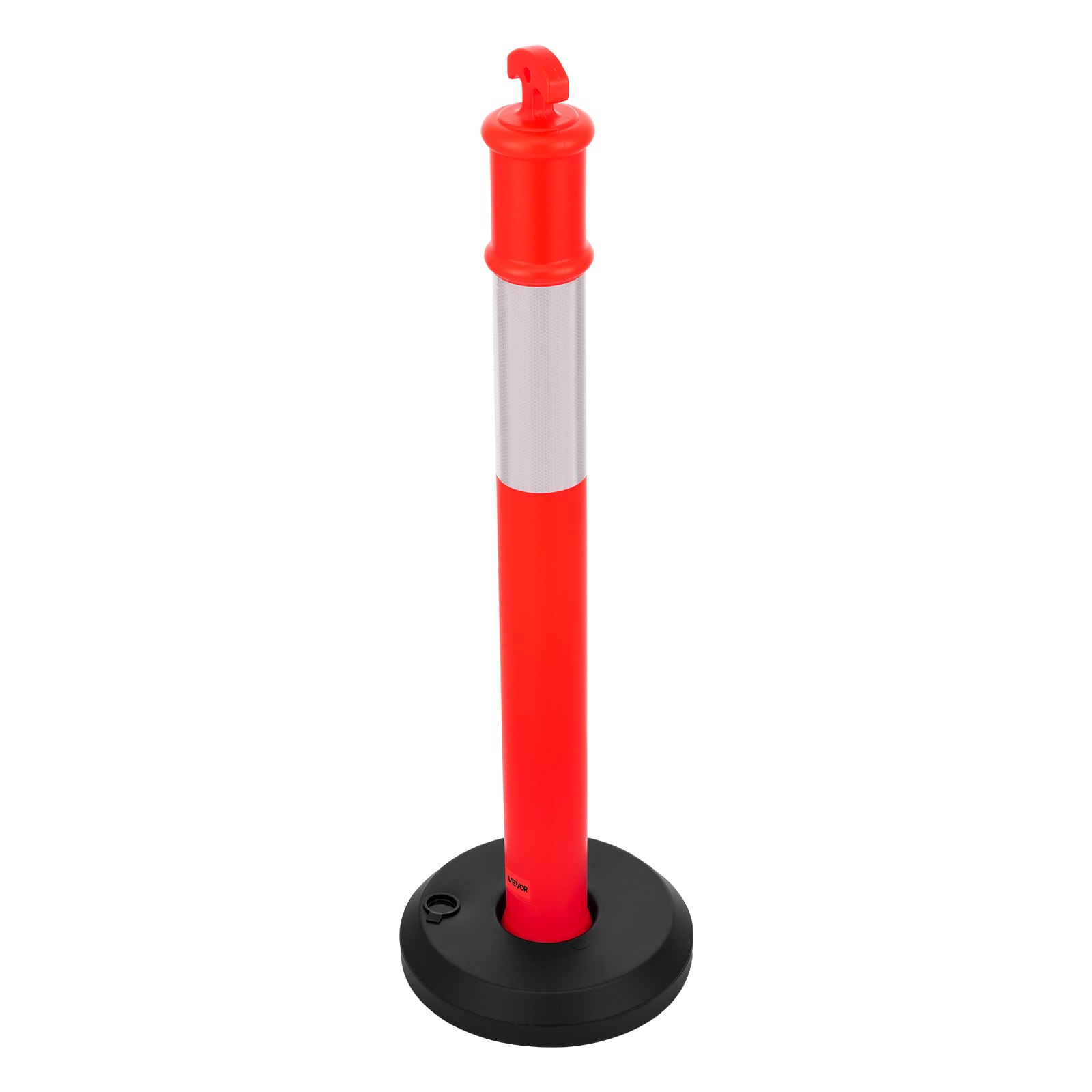 VEVOR Postes de Tráfico 9 Piezas Bolardo de Tráfico 1140 mm con Base Rellenable y Banda Reflectante Postes de Barrera para Estacionamiento, Garajes, Estadios Deportivos, Lugares de Exhibición, Rojo