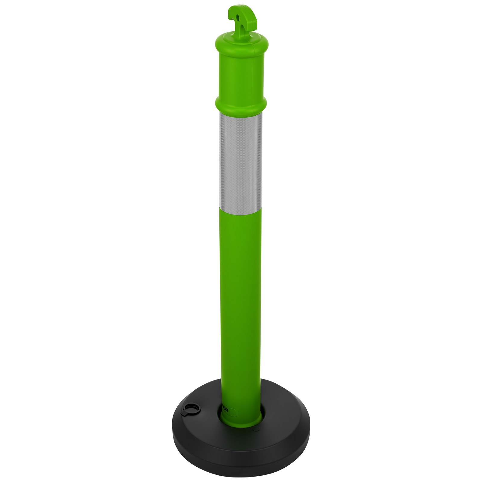 VEVOR Postes de Tráfico 3 Piezas Bolardo de Tráfico 1140 mm con Base Rellenable y Banda Reflectante Postes de Barrera para Estacionamiento, Garajes, Estadios Deportivos, Lugares de Exhibición, Verde